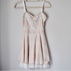 Free People Lace Strapless Mini Dress